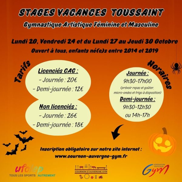 STAGE VACANCES TOUSSAINT (enfants nés entre 2014 et 2019)